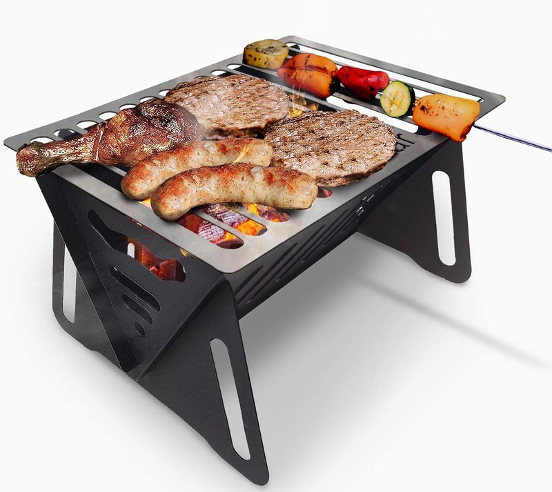 bodkar Charcoal Grill, Portable BBQ Smoker - Lightweight Tabletop Outdoor Grill for Camping, Picnics, Garden, Beach Parties - 6"*4.6"*4.9 - Image 1